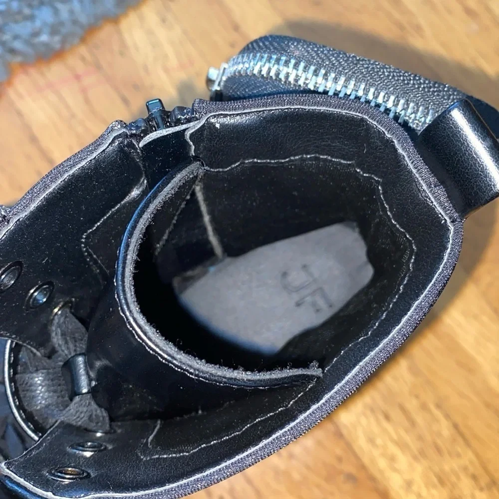 JF "TANZI" Black Combat Boots Size 9.5 - Picture 9 of 11